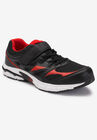 KingSize No-Tie Sneakers, JET BLACK BLAZE RED, hi-res image number 0