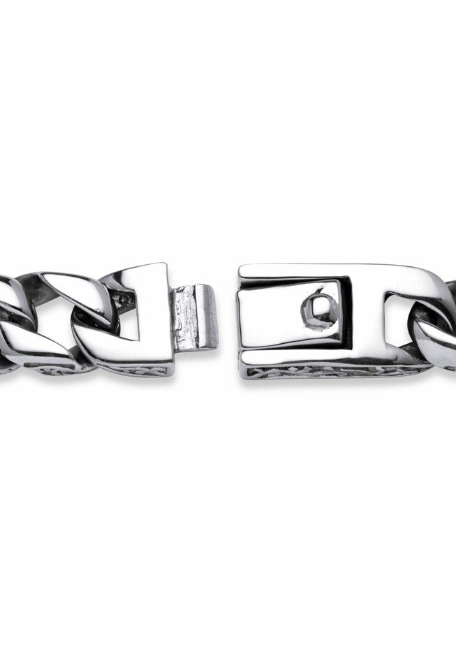 9 inches Stainless Steel Tribal Curb Link 9 inches Bracelet, , on-hover image number null