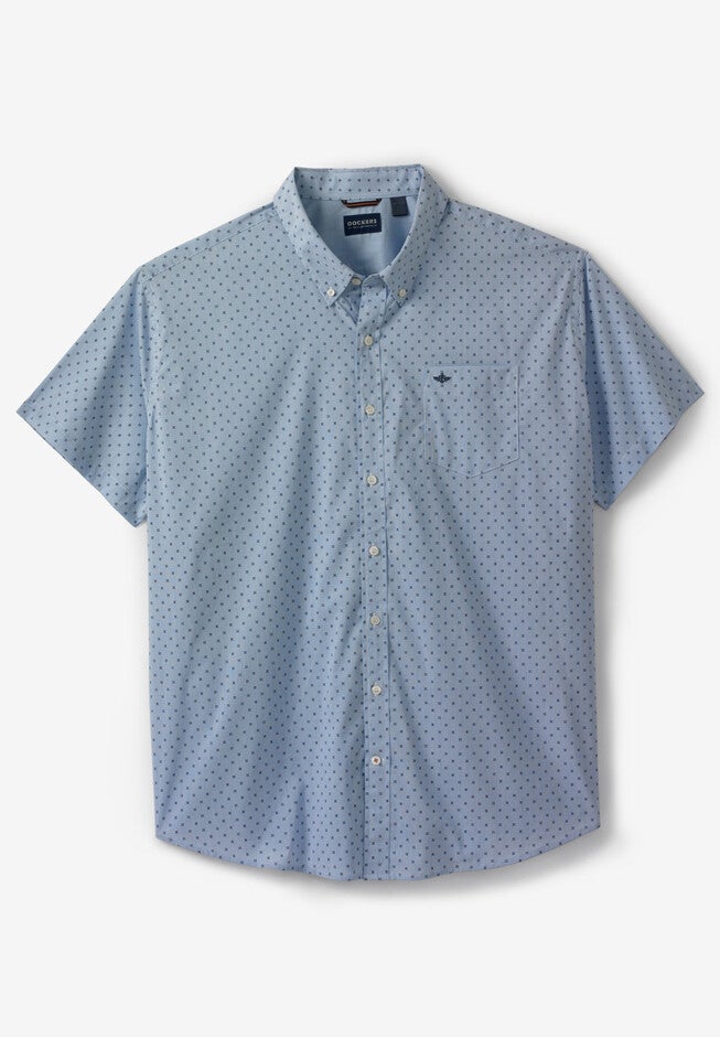 Dockers® Short-Sleeve Comfort Flex Woven Shirt, NEBULAS BLUE, hi-res image number null