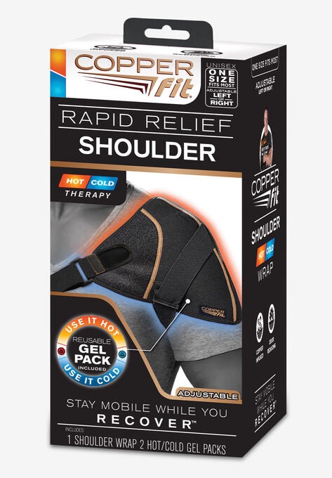 Copper Fit Adjustable Shoulder Wrap With Temperature Control, BLACK, hi-res image number null