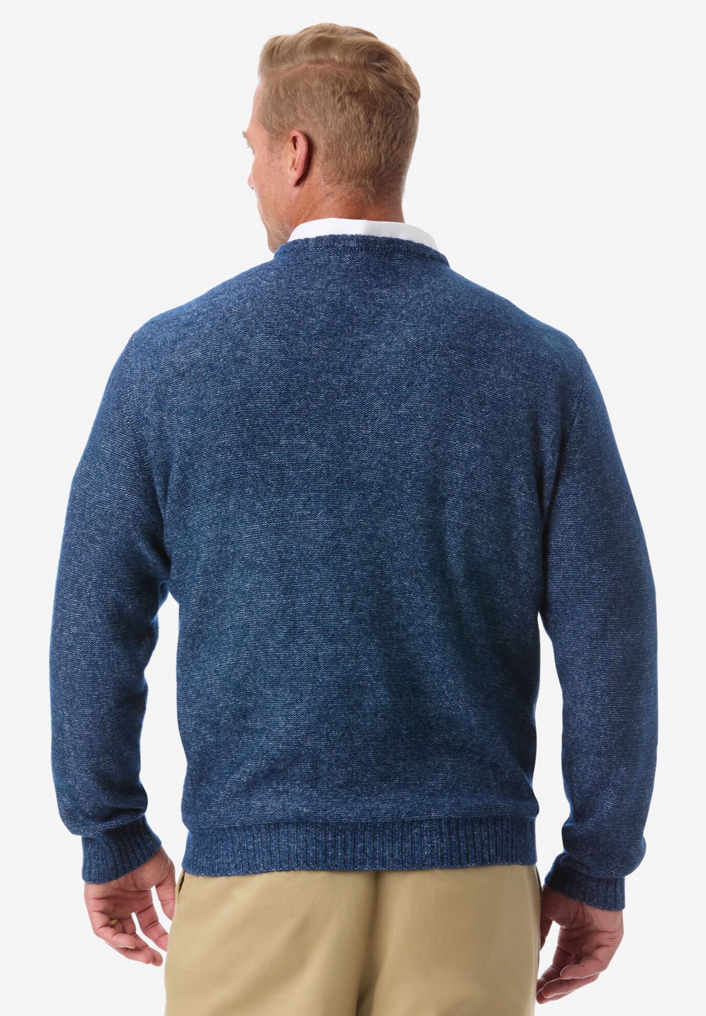 Soft Cable Knit Crewneck Sweater, INDIGO MARL, on-hover image number 1