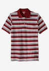 Liberty Blues™ Longer-Length Piqué Polo, Solids & Stripes, RICH BURGUNDY GROUND MULTI STRIPE, hi-res image number 0