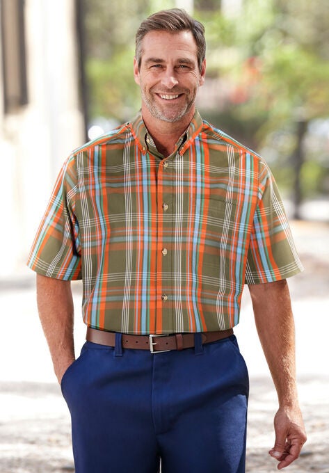 Wrinkle Resistant Short-Sleeve Sport Shirt, , alternate image number null