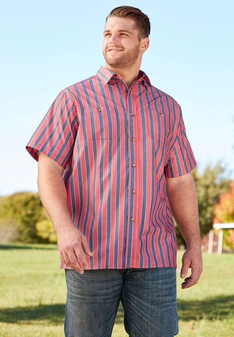 Striped Short-Sleeve Sport Shirt, , alternate image number null