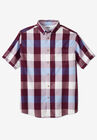 Short Sleeve Printed Sport Shirt, BURGUNDY BUFFALO CHECK, hi-res image number null