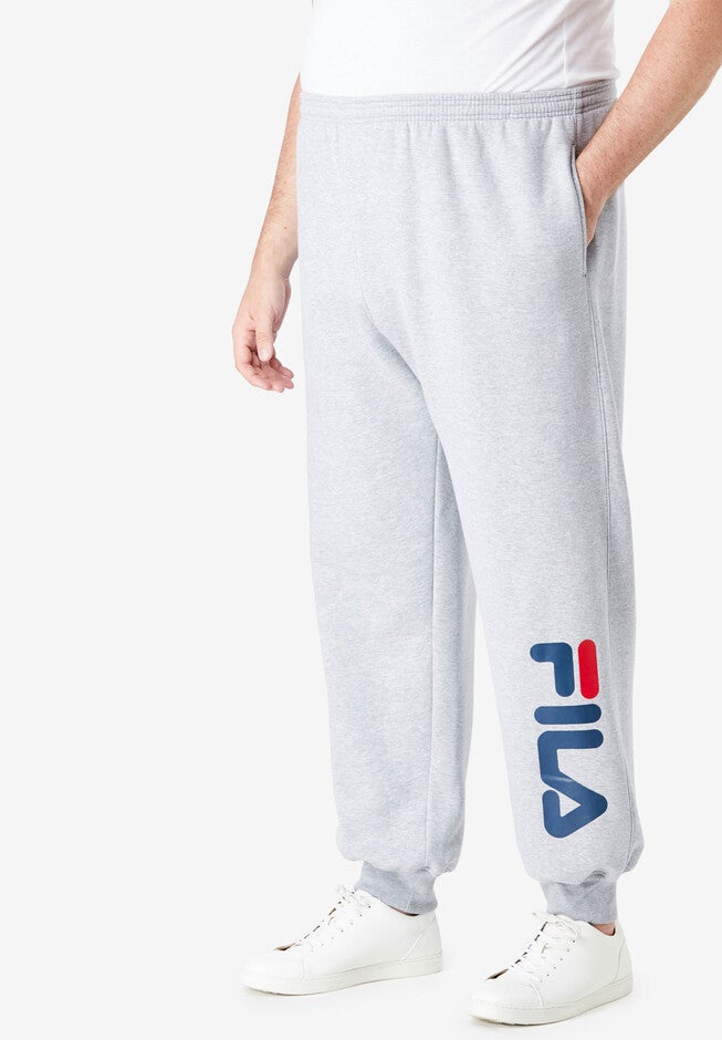 FILA® Logo Fleece Pants, HEATHER GREY, hi-res image number 0