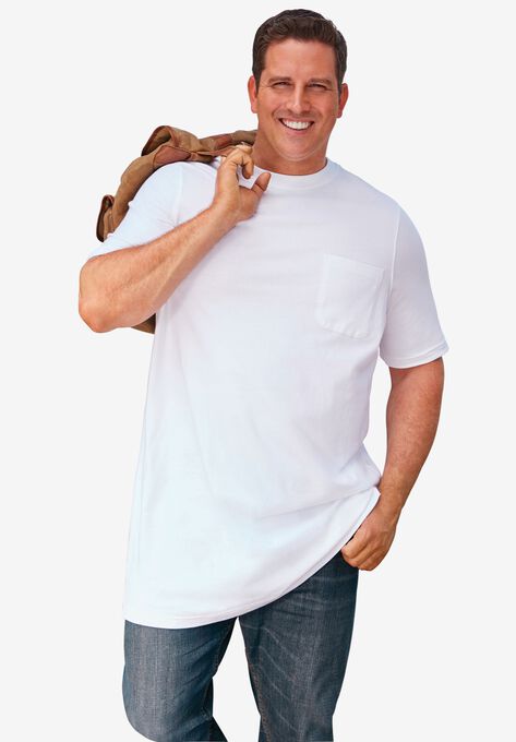 Boulder Creek® Heavyweight Longer-Length Pocket Crewneck T-Shirt, , alternate image number null