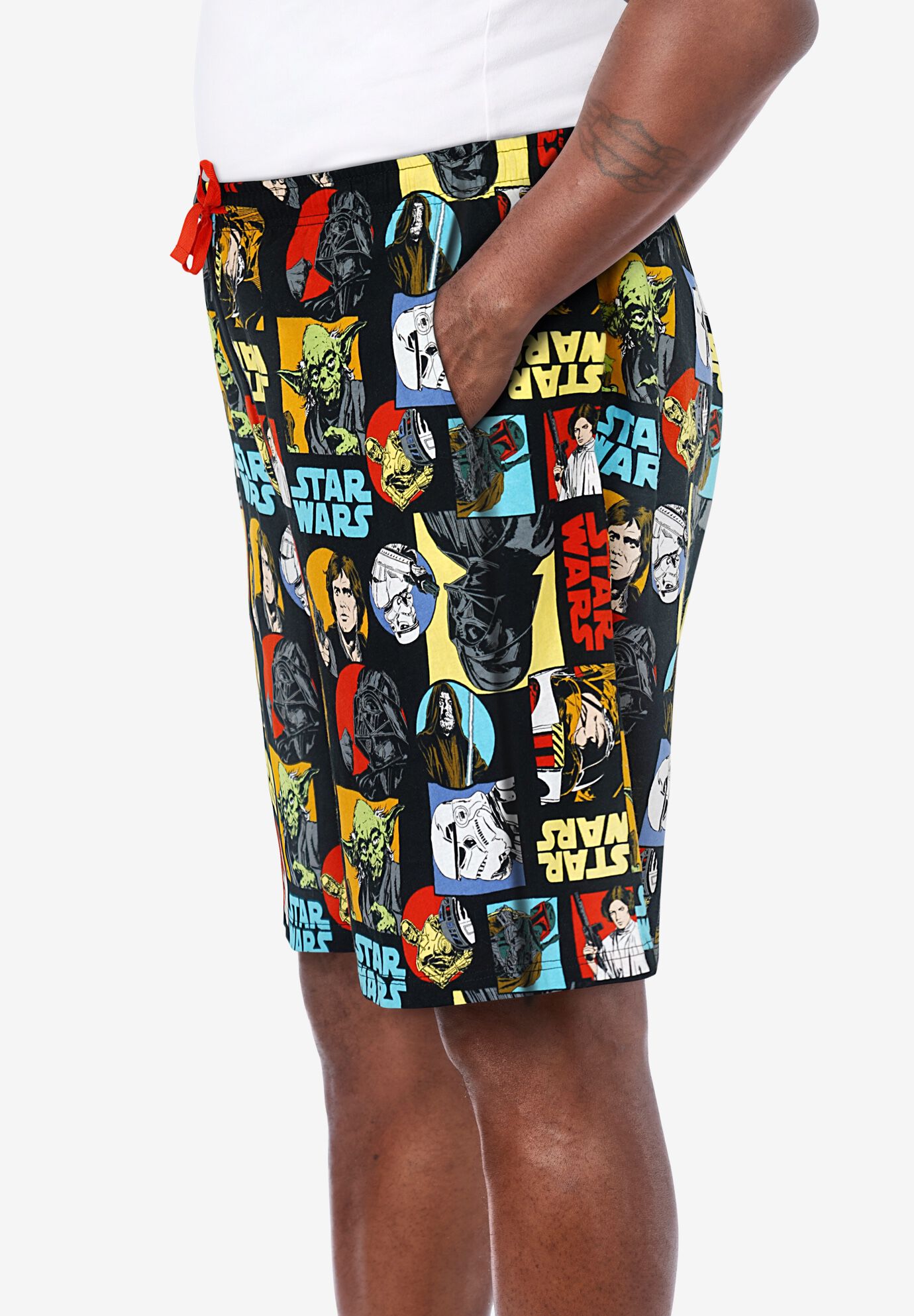 Licensed Novelty Pajama Lounge Shorts, RETRO STAR WARS, alternate image number 2