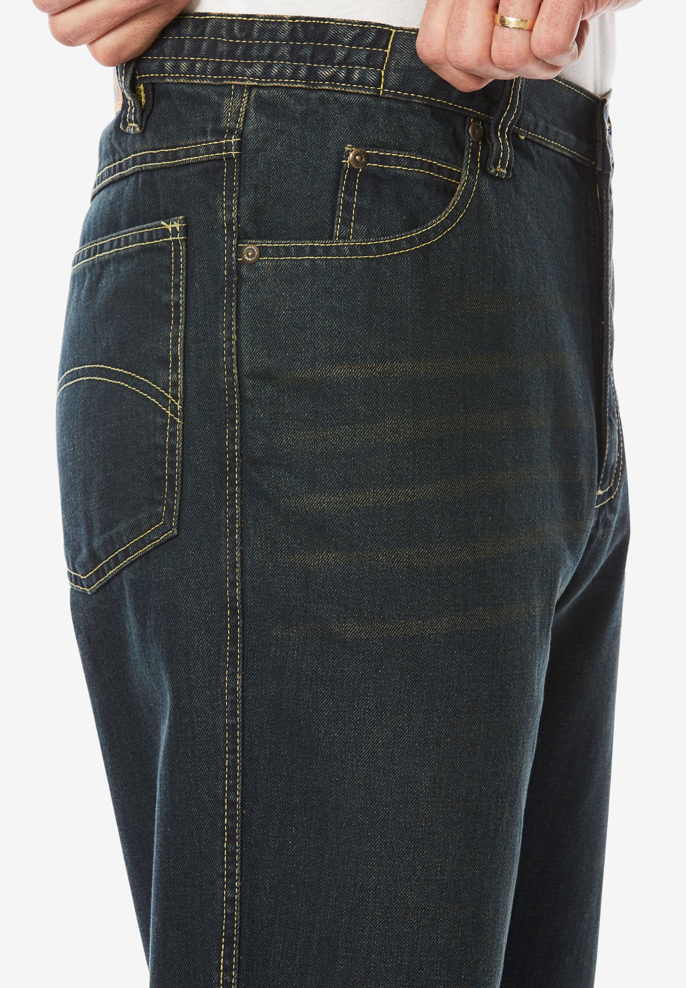 mens side elastic jeans