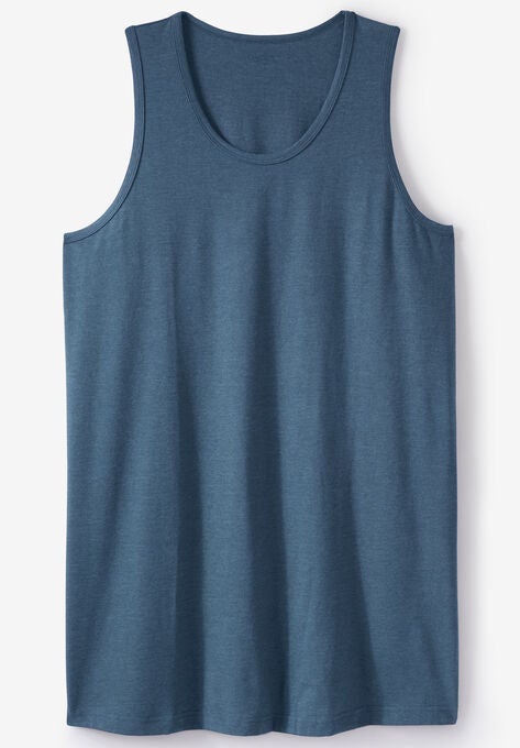 Shrink-Less™ Lightweight Longer-Length Tank, SOFT PURPLE PLAID, hi-res image number null
