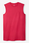 Shrink-Less™ Longer-Length Lightweight Muscle Pocket Tee, ELECTRIC PINK, hi-res image number null
