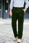 Expandable Waist Corduroy Pleat-Front Pants, , alternate image number null
