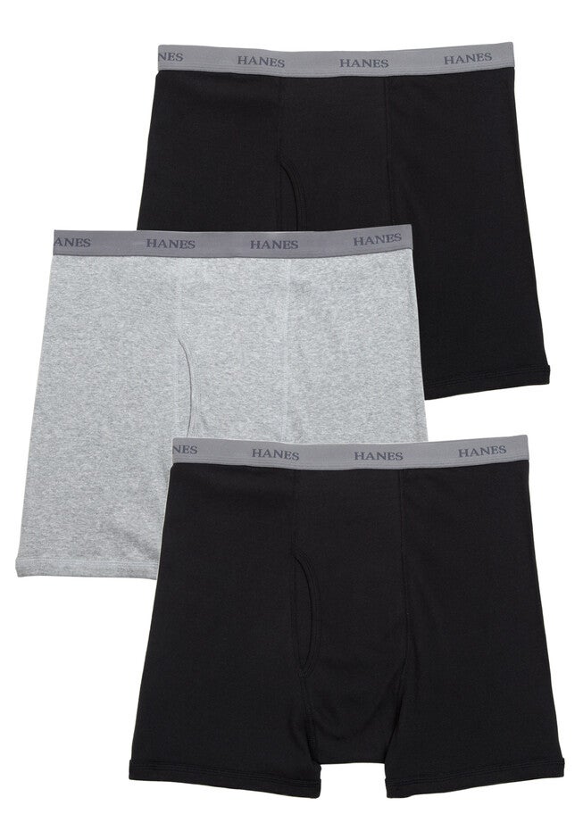 Hanes® Boxer Brief 3-Pack, BLACK GREY BLACK, hi-res image number 0