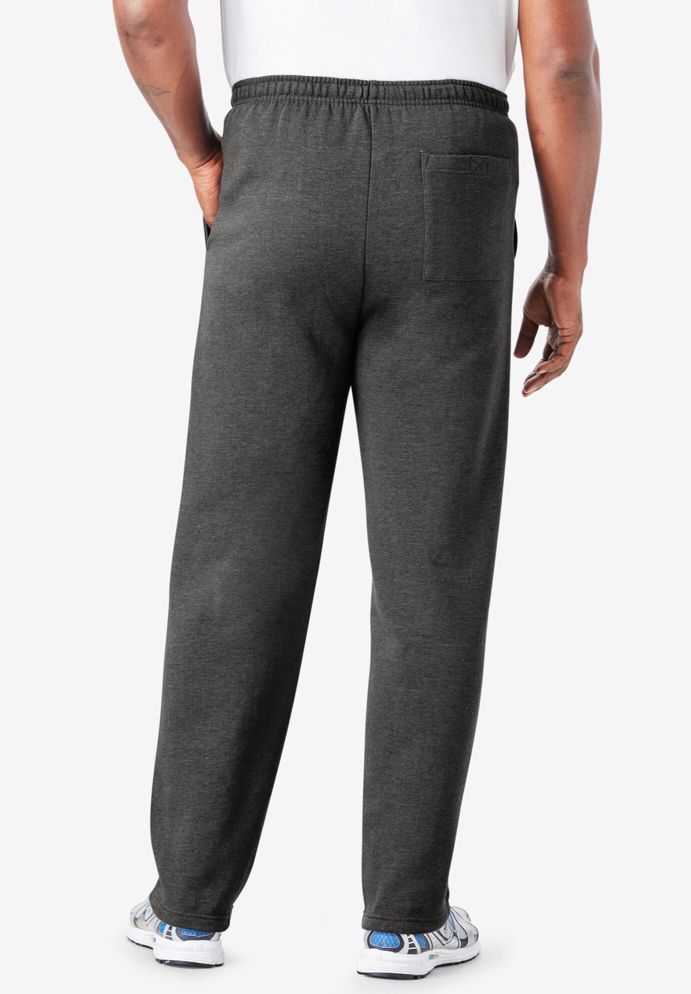 Men's fleece pants top with zipper fly