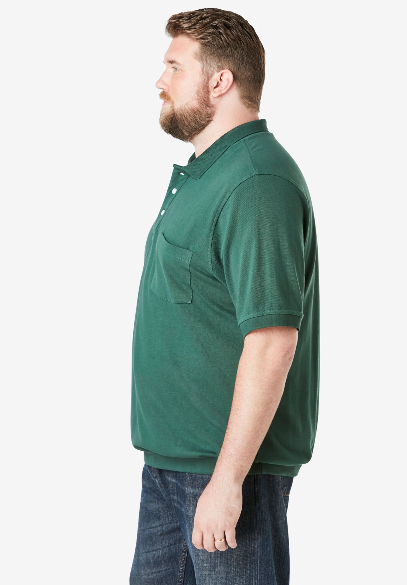 No Tuck Pocket Shrink-Less&trade; Cotton Polo Shirt, , alternate image number 2