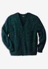 Shaker Knit V-Neck Cardigan Sweater, MIDNIGHT TEAL MARL, hi-res image number null