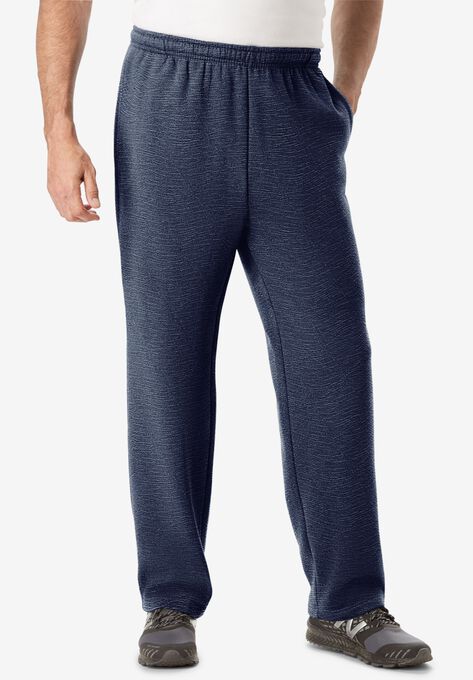 Wicking Fleece Open Bottom Pants by KS Sport™, NAVY MARL, hi-res image number null