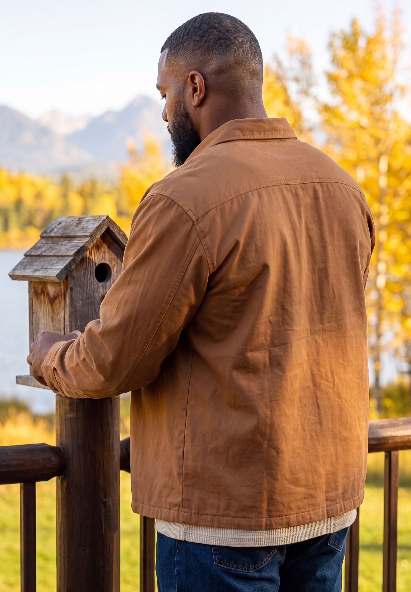 Flannel-Lined Twill Shirt Jacket, CEDAR AUBURN PLAID, alternate image number 3