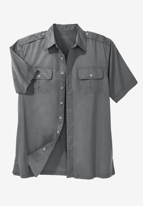 Short Sleeve Pilot Shirt by Boulder Creek®, STEEL, hi-res image number null