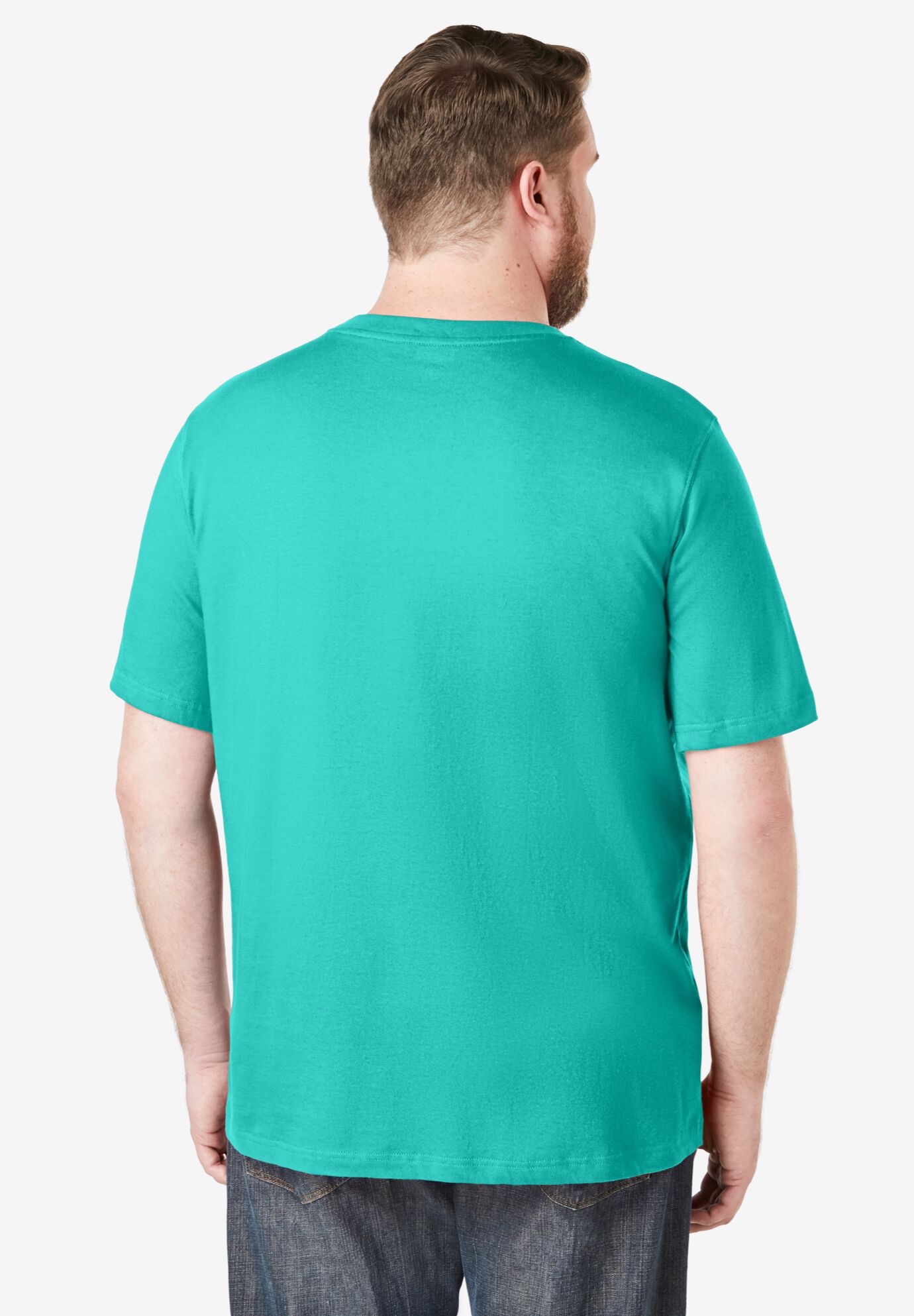 Shrink-Less&trade; Lightweight Crewneck T-Shirt, TIDAL GREEN, on-hover image number 1