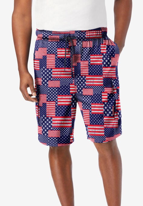 KS Island™ Flex Cargo Swim Trunks, RED BLUE FLAG, hi-res image number null