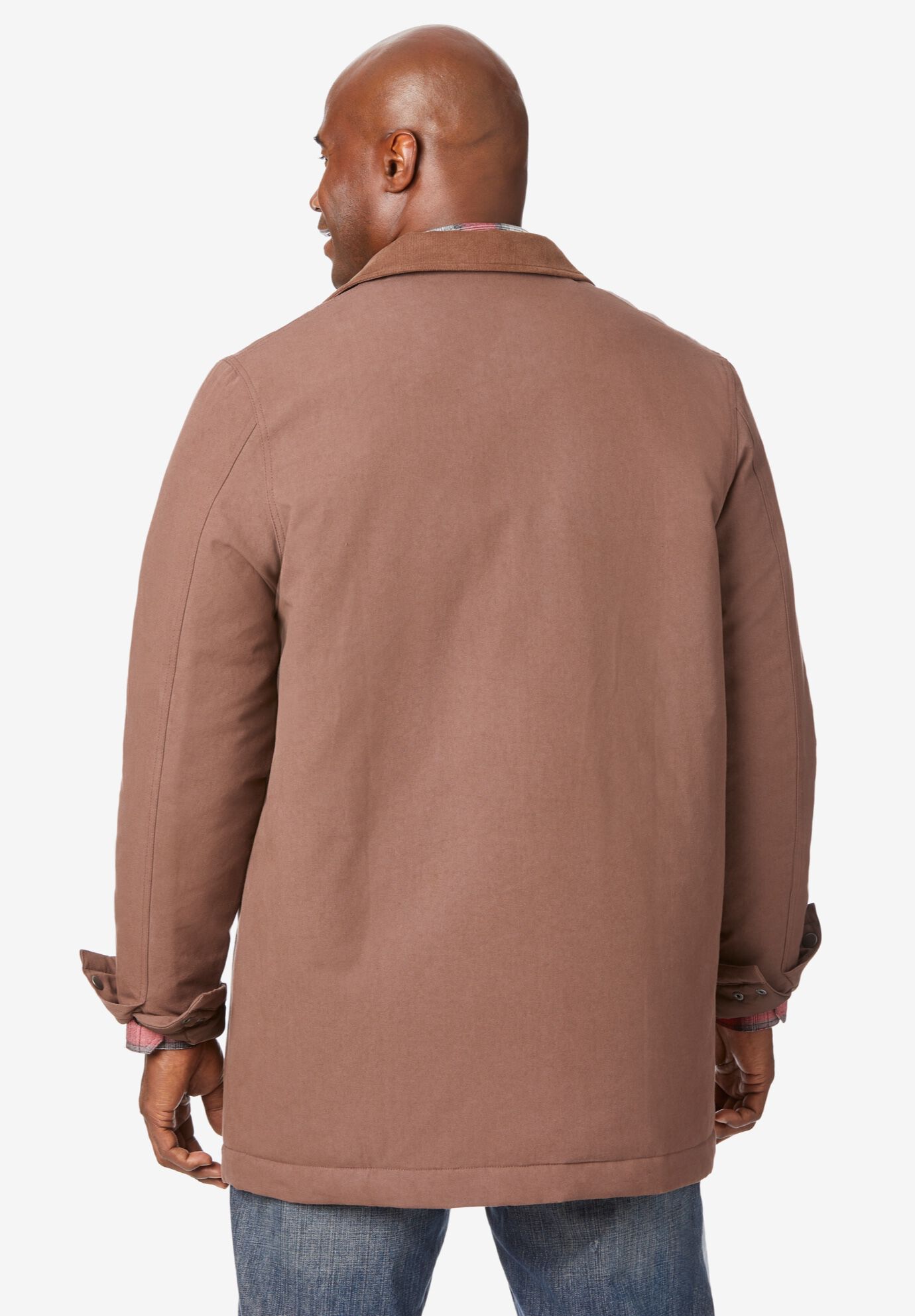 Contrasting Collar Jacket, BROWN, on-hover image number 1