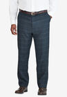 KS Signature Easy Movement® Plain Front Expandable Suit Separate Dress Pants, MIDNIGHT NAVY WINDOWPANE, hi-res image number null