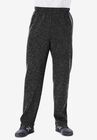 Fleece Open-Bottom Sweatpants, BLACK WHITE MARL, hi-res image number null