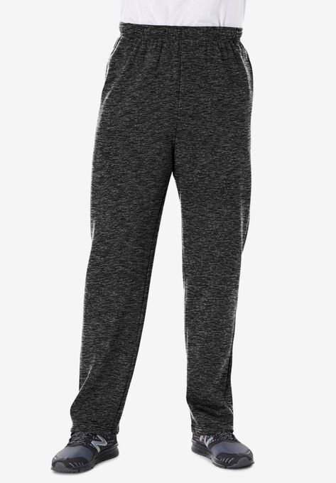 Fleece Open-Bottom Sweatpants, BLACK WHITE MARL, hi-res image number null