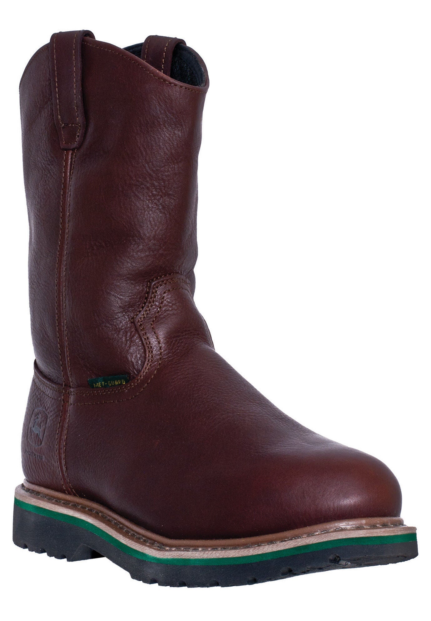 John Deere 11 inches Steel Toe Pull-On Boot , DARK BROWN, hi-res image number 0