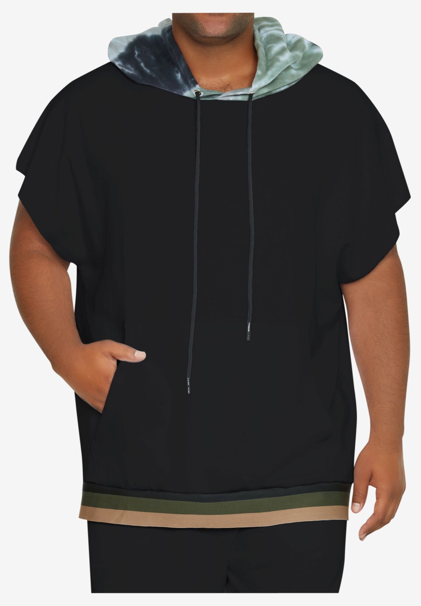 MVP Collections&reg;&nbsp;Short-Sleeve Tie-Dye Hoodie, ONYX, hi-res image number 0