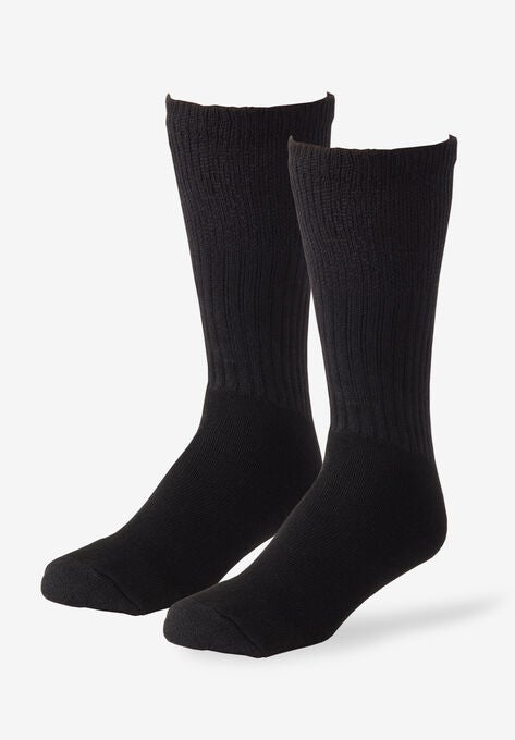 Diabetic Crew-Length Sock 2-Pack, BLACK, hi-res image number null