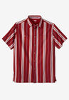 Striped Short-Sleeve Sport Shirt, PINK STRIPE, hi-res image number null