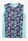 KS Island™ Muscle Swim Shirt, BLACK FLORAL, hi-res image number null