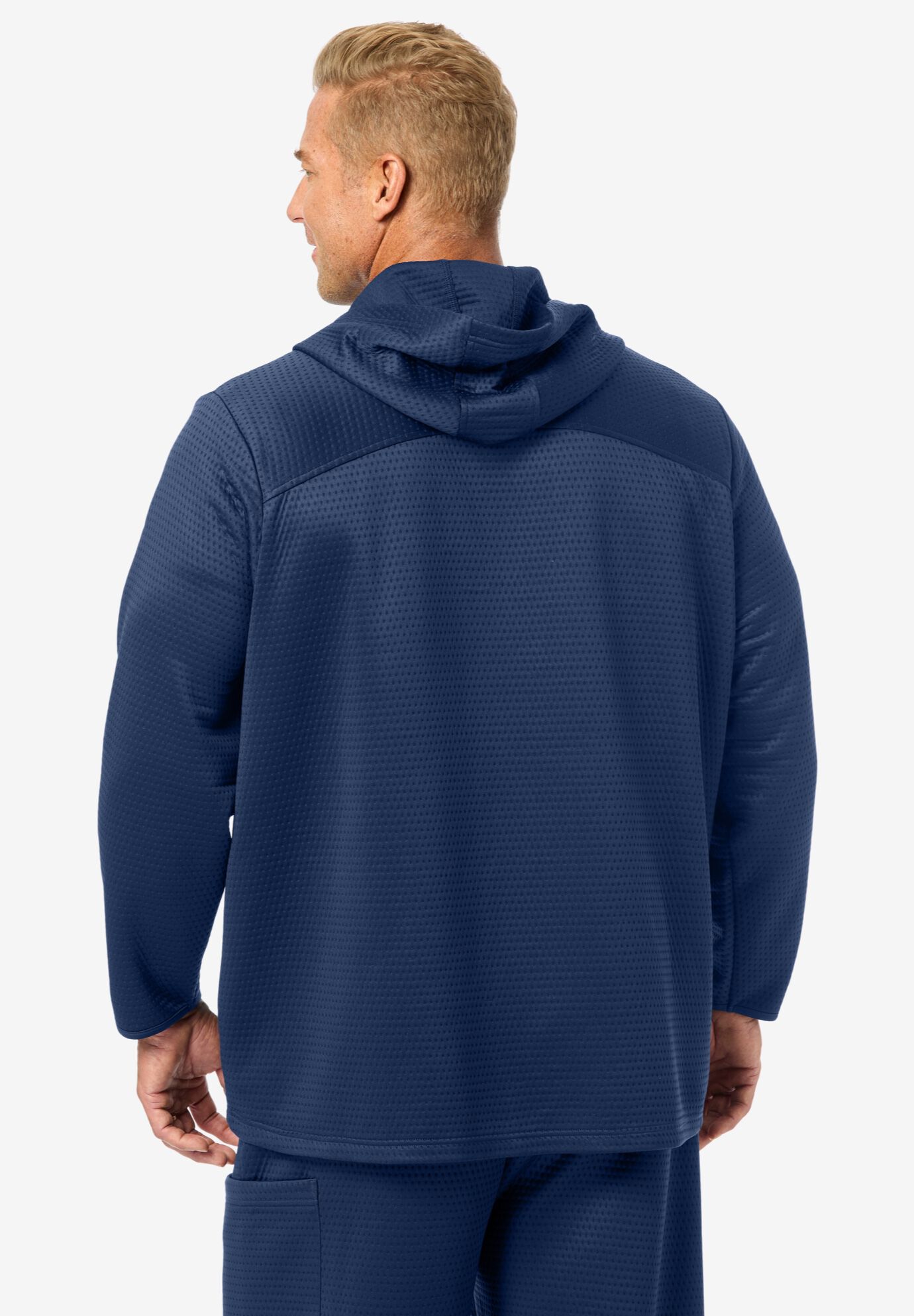 Performance Dot Full-Zip Hoodie, NAVY, alternate image number 2