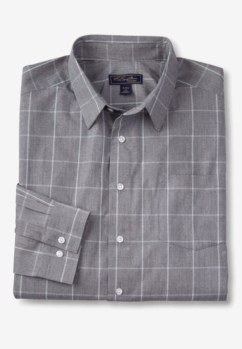 KS Signature No Hassle® Long-Sleeve Dress Shirt, BLACK HOUNDSTOOTH, hi-res image number null