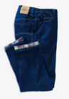 Flannel-Lined Side-Elastic Jeans, , alternate image number 3