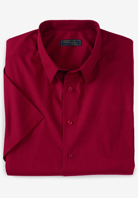 KS Signature No Hassle® Short-Sleeve Dress Shirt, RICH BURGUNDY, hi-res image number null