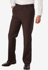 KS Signature No Hassle® Classic Fit Expandable Waist Plain Front Dress Pants, BROWN, hi-res image number null