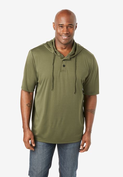 Boulder Creek® Hooded Henley, OLIVE, hi-res image number null