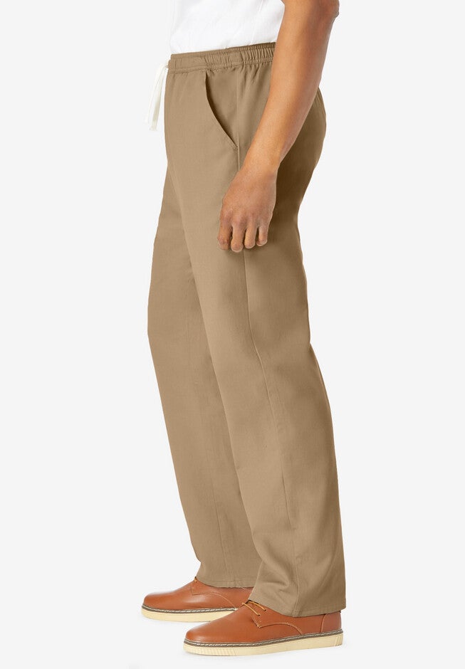 Full Elastic Waist Plain Front Pants, , alternate image number null