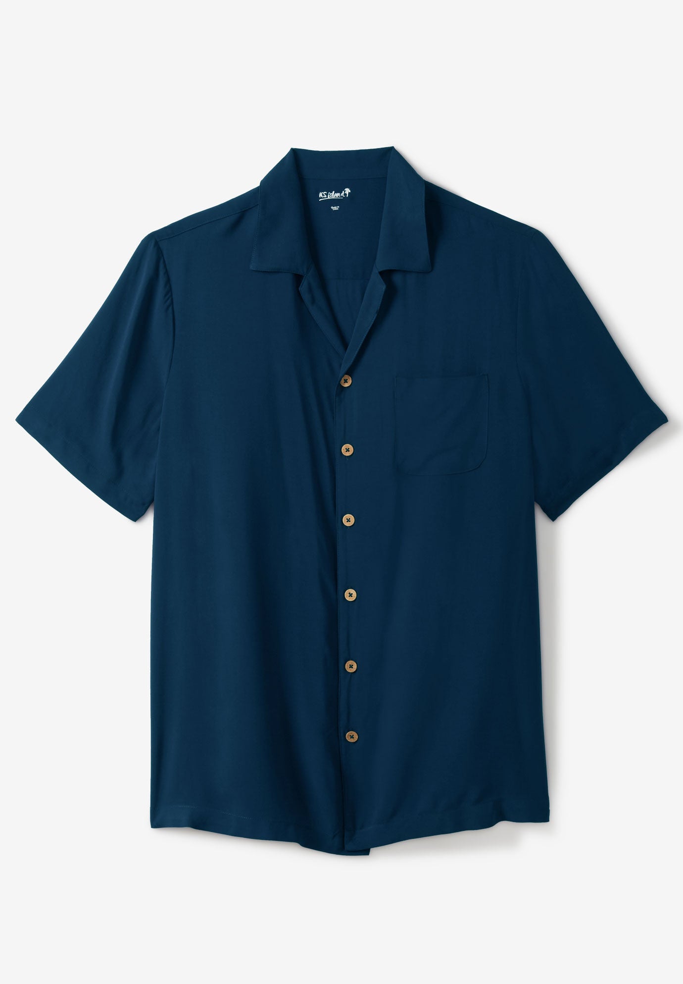 KS Island Solid Camp Shirt, NAVY, alternate image number 4