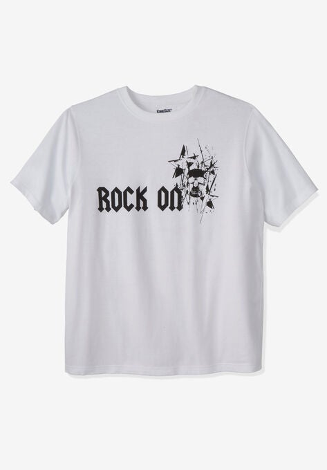 KingSize Slogan Graphic T-Shirt, ROCK ON, hi-res image number null