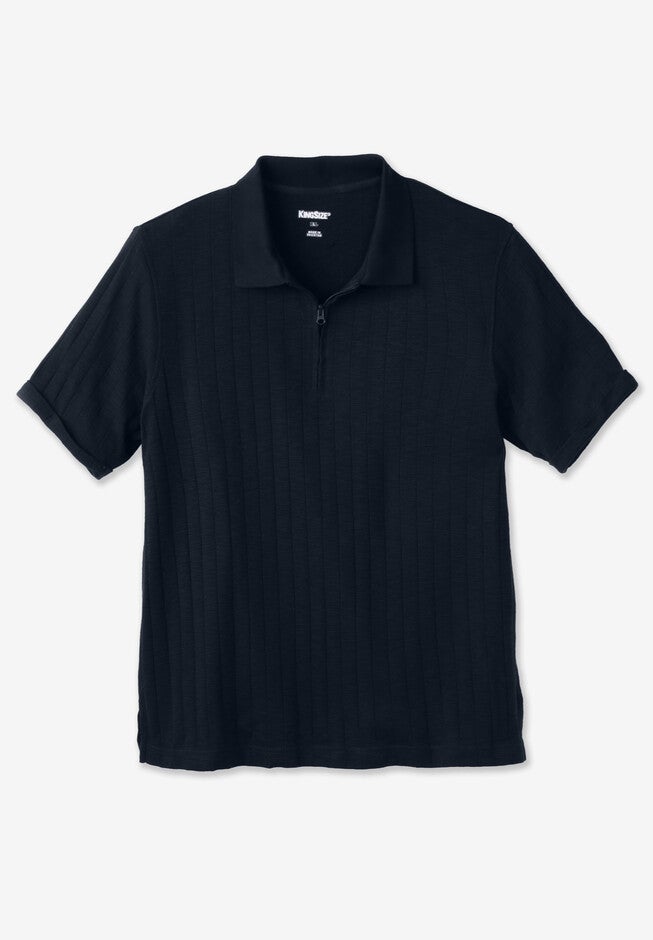 1/4 Zip drop needle polo, BLACK, hi-res image number 0