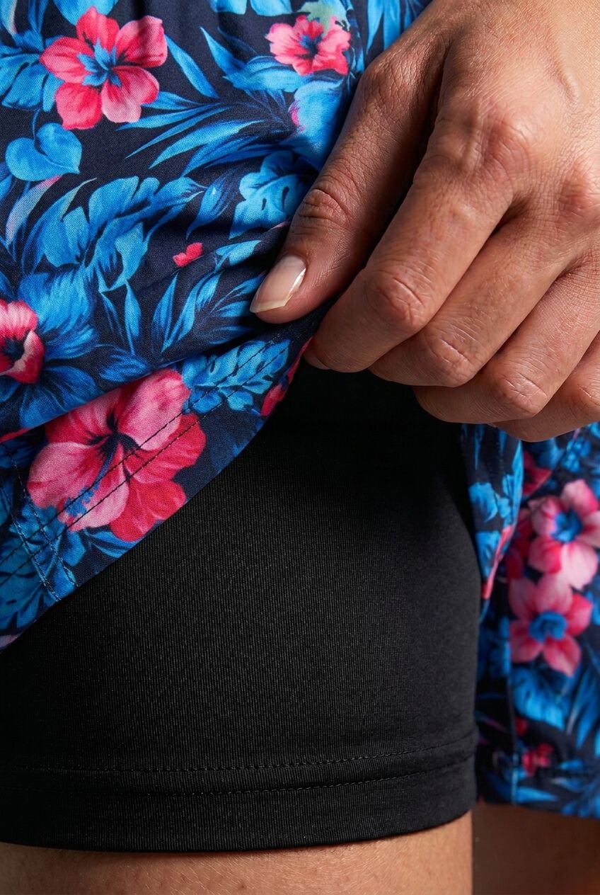 8 inches Swim Trunks with Super Stretch Liner, BLUE EXOTIC FLORAL, alternate image number 6