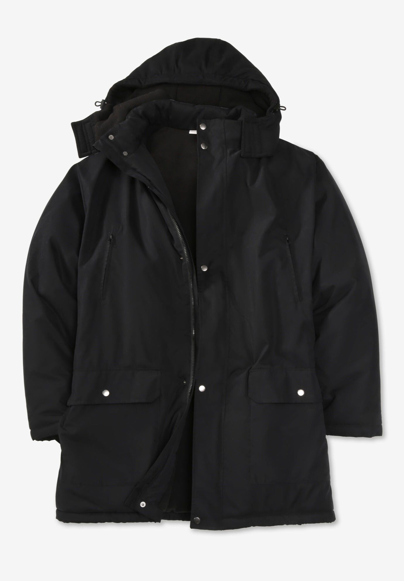 Knee-Length Parka, BLACK, hi-res image number 0