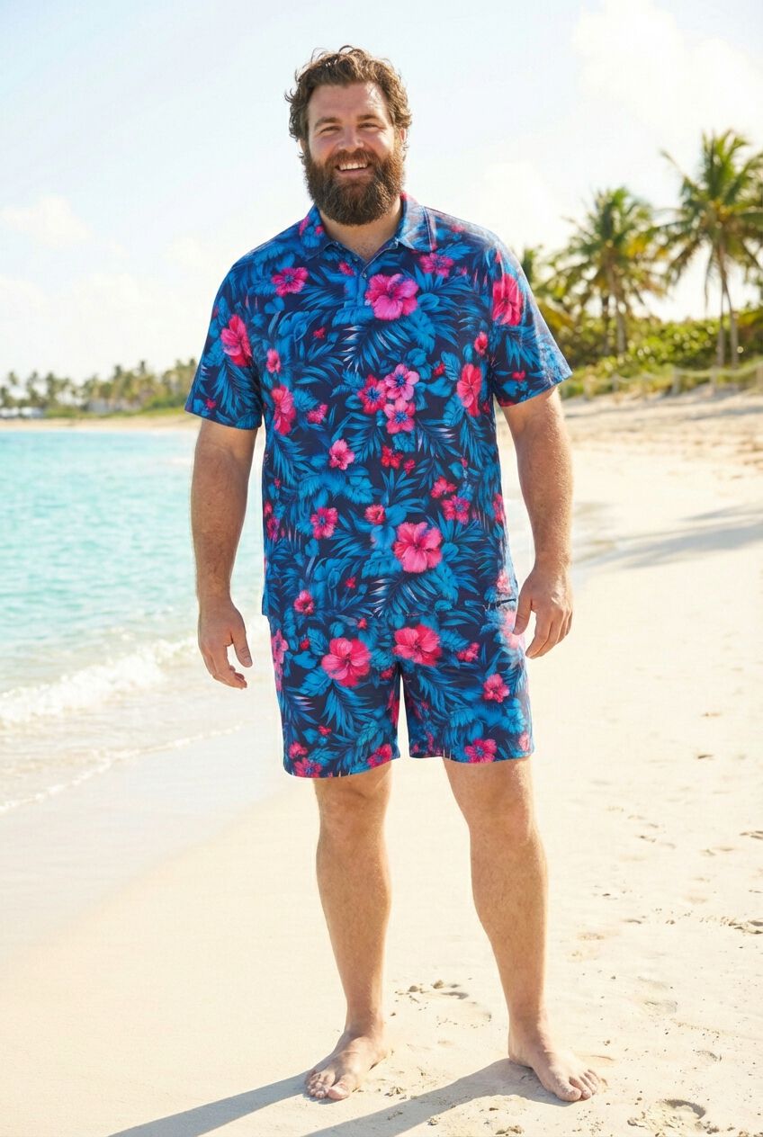 8 inches Swim Trunks with Super Stretch Liner, BLUE EXOTIC FLORAL, alternate image number 2