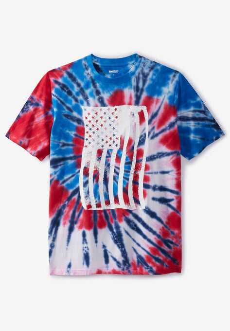 Tie-Dye Graphic Tee, AMERICAN FLAG TIE DYE, hi-res image number null