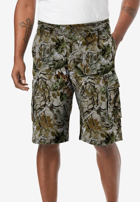 Fleece 10" Cargo Shorts, WOODS CAMO, hi-res image number null