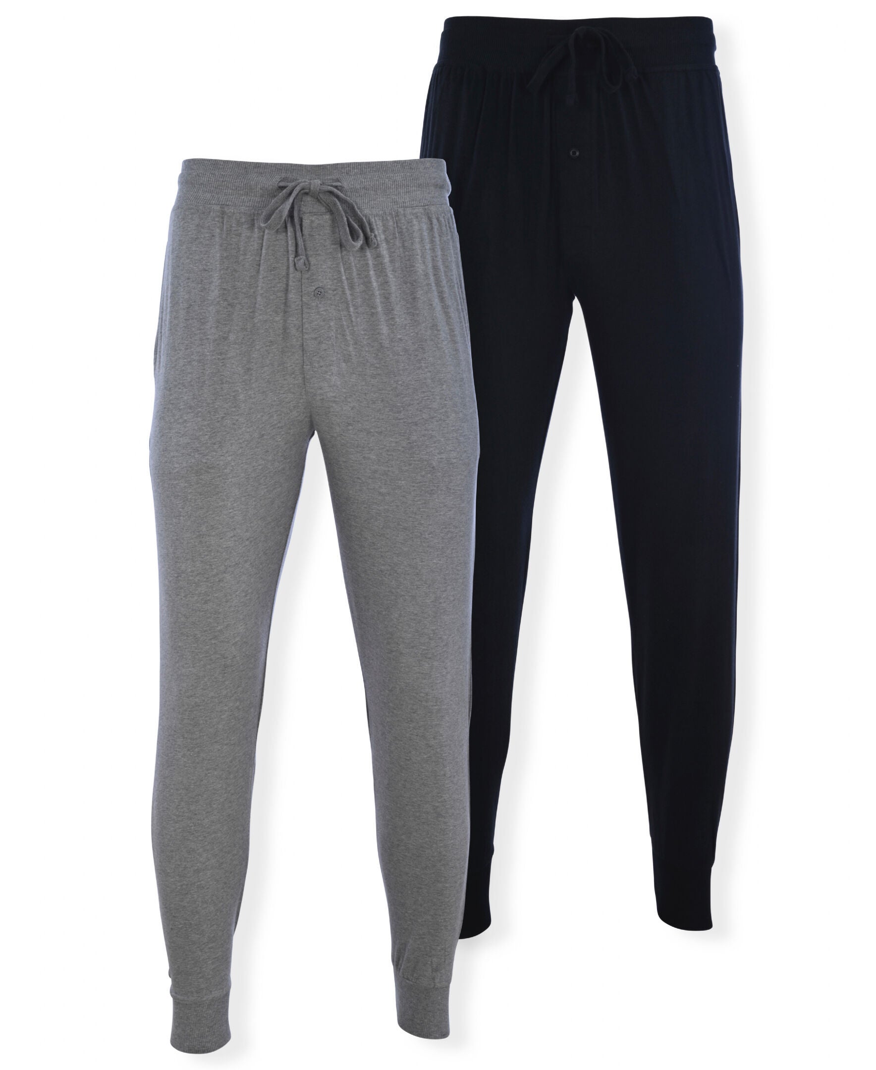 Hanes Big & Tall 2-Pack Knit Pajama Pants, BLACK GREY HEATHER, hi-res image number 0